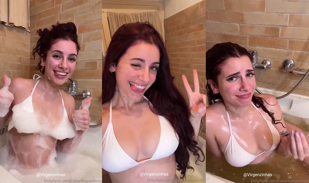 Catarina Paolino tomando banho